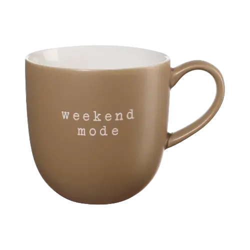 'Hey! Weekend Mode' Motivational Ceramic Mug – 350 Ml 1