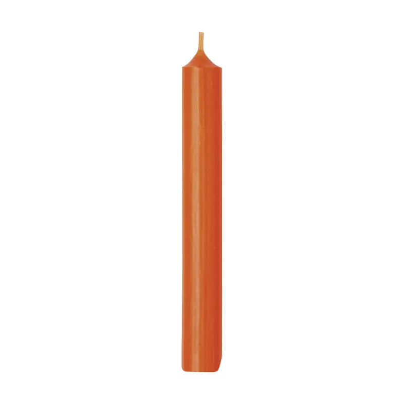 Ideal Home Orange Cylinder Dinner Candle – 18Cm Warm-Tone Pillar Candle 1