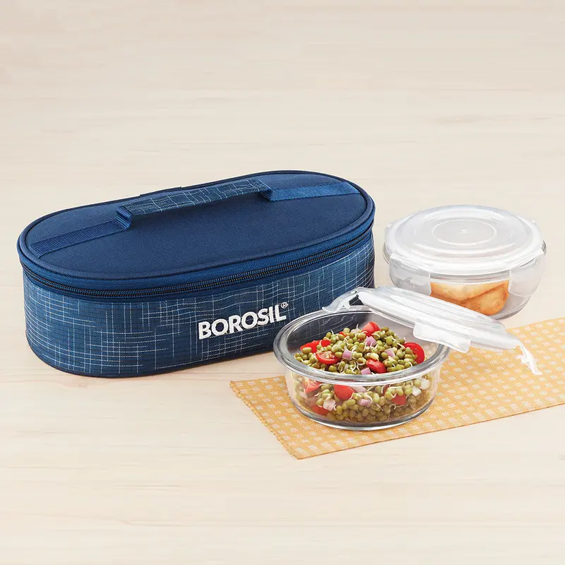 Indigo Round Glass Lunch Container – Discontinued Model (Legacy Style) 1