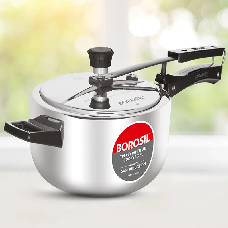Inner Lid Triply Stainless Steel Pressure Cooker – 3-Liter 1