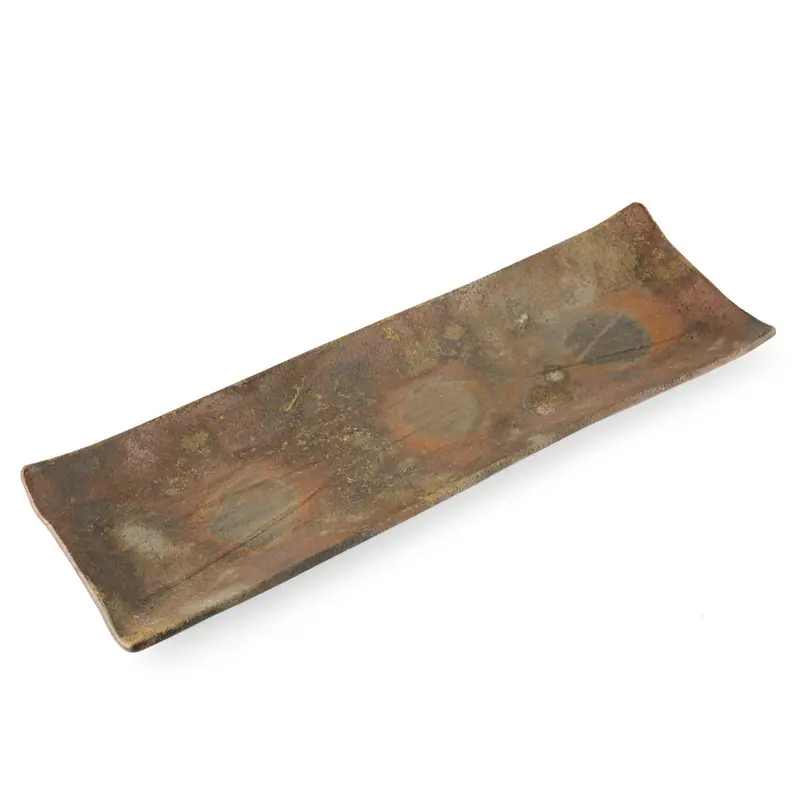 Kanayama Matte Brown Rectangular Serving Plate – 12.4" × 3.98" 1