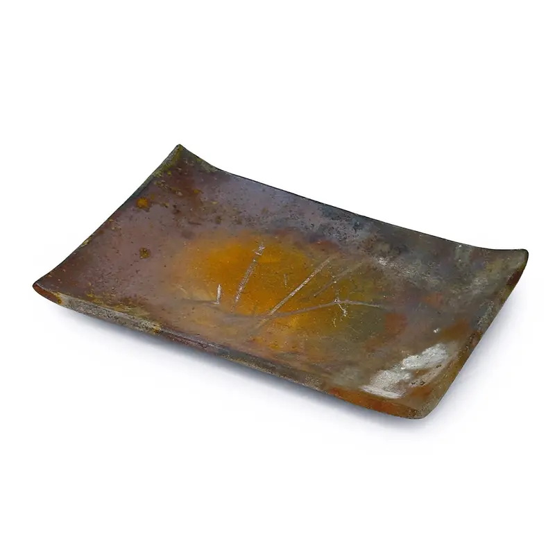 Kanayama Matte Brown Sashimi Plate – Compact Rectangular Style, 8.3" × 5.4" 1