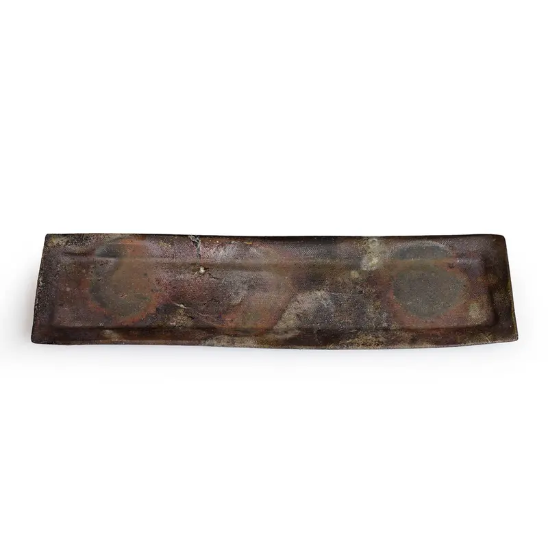Kanayama Matte Brown Sashimi Plate – Long Rectangular Serving Platter, 11.6" × 3" 1