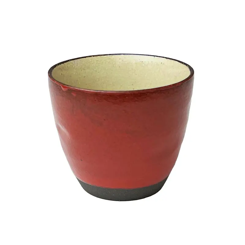 Katayama Hinata Red Yunomi Teacup – 5.7 Fl Oz, 3" Diameter 1