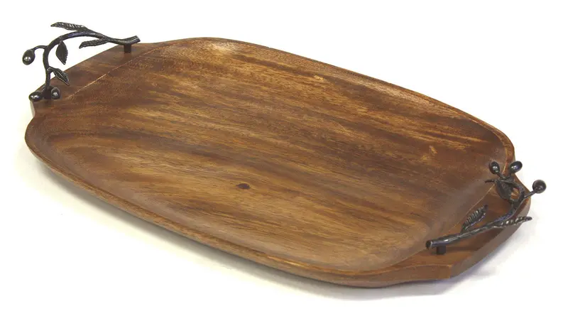 Kona Berries Acacia Wood Serving Tray – 18.25-Inch Mountain Woods Brown Presentation Tray 1
