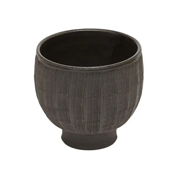 Koshun Combed Black Matcha Tea Bowl – 22 Fl Oz, 4.25" Diameter 1