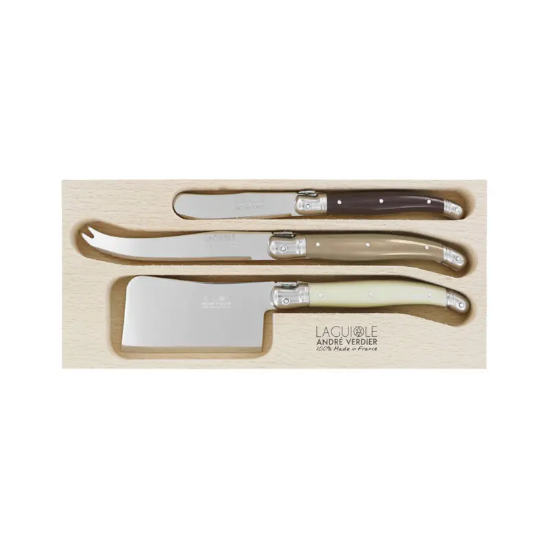 Laguiole Andre Verdier Debutant Cheese Knife Trio – 3-Piece Set 1