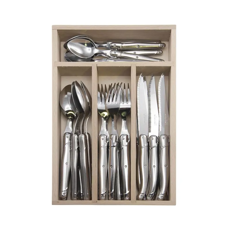 Laguiole Andre Verdier Debutant Cutlery Set – 24-Piece Stainless Steel Collection 1