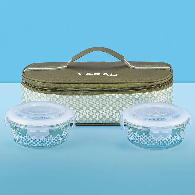 Larah Gracia Elegant Round Glass Meal Box 1