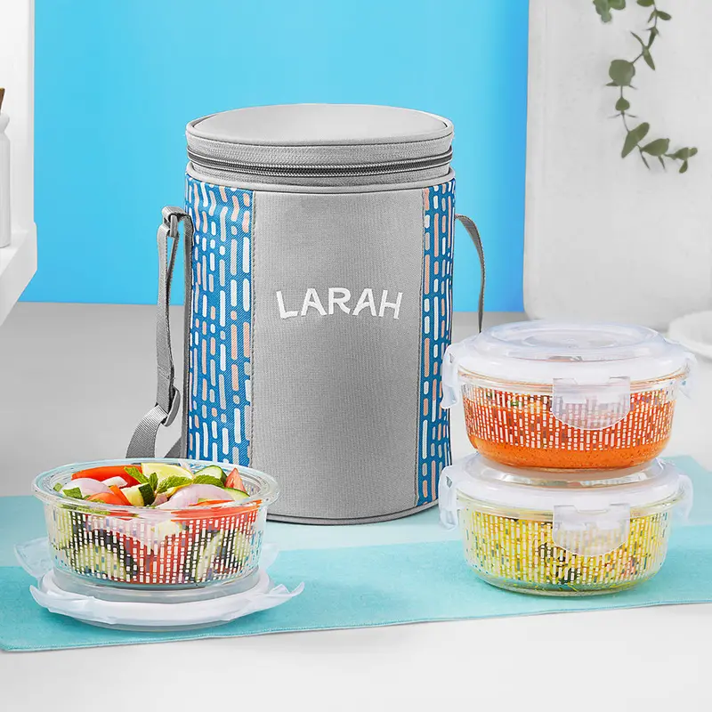 Larah Vogue Premium Round Glass Meal Box 1