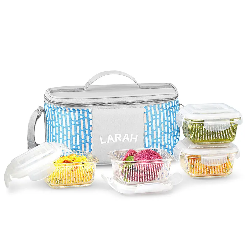 Larah Vogue Square Tempered Glass Lunchbox 1