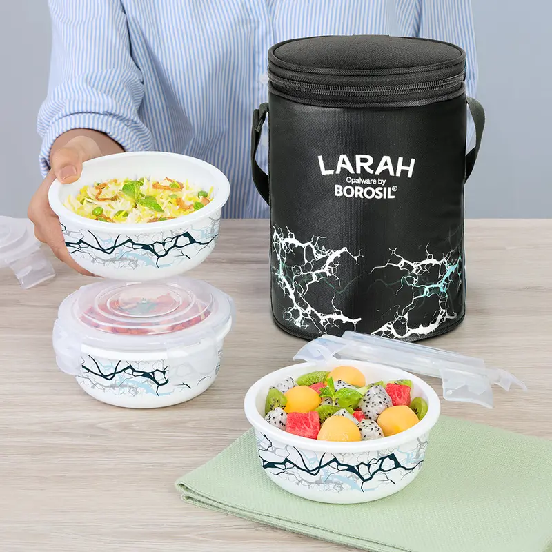 Larah Zeus Black Round Insulated Lunchbox 1