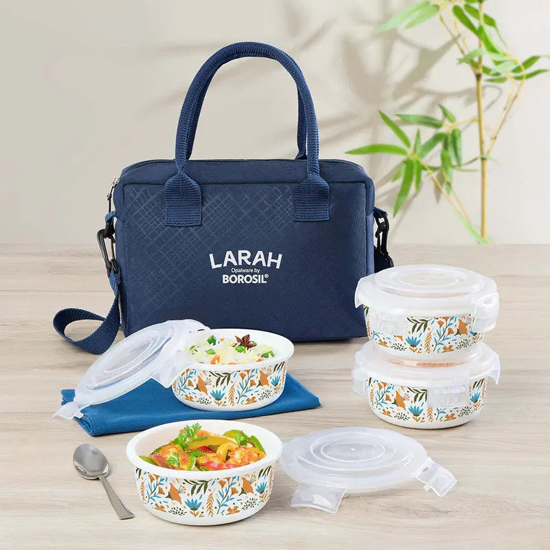 Larah Ziva Sky Blue Round Lunchbox 1