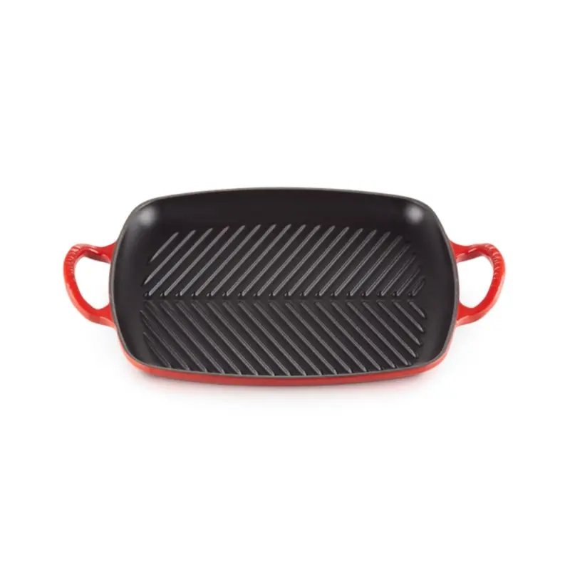 Le Creuset Signature Rectangular Grill Pan – Cerise, 30 × 26 Cm 1