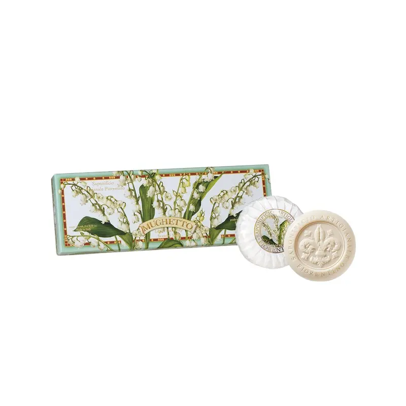 Lily Of The Valley Handmade Soap Collection – Round Triple Pack In Elegant Box 1