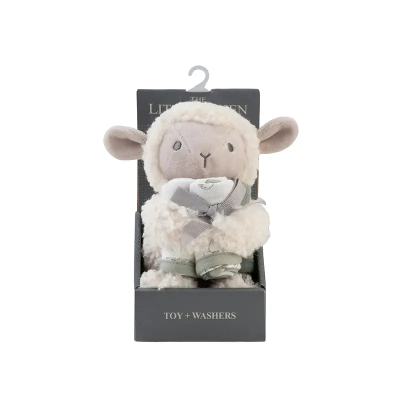 Little Linen Farmyard Lamb Plush Toy & Face Washer Set 1