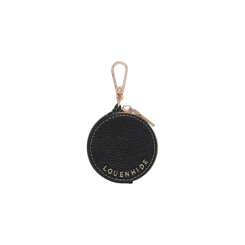 Louenhide Airlie Black Leather Bag Charm With Metallic Finish 1