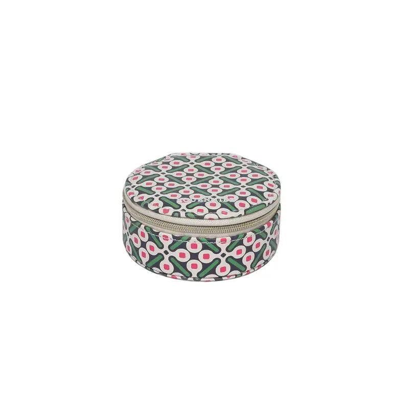 Louenhide Sisco Retro Olive Round Jewellery Box – Earthy Tone Organizer 1