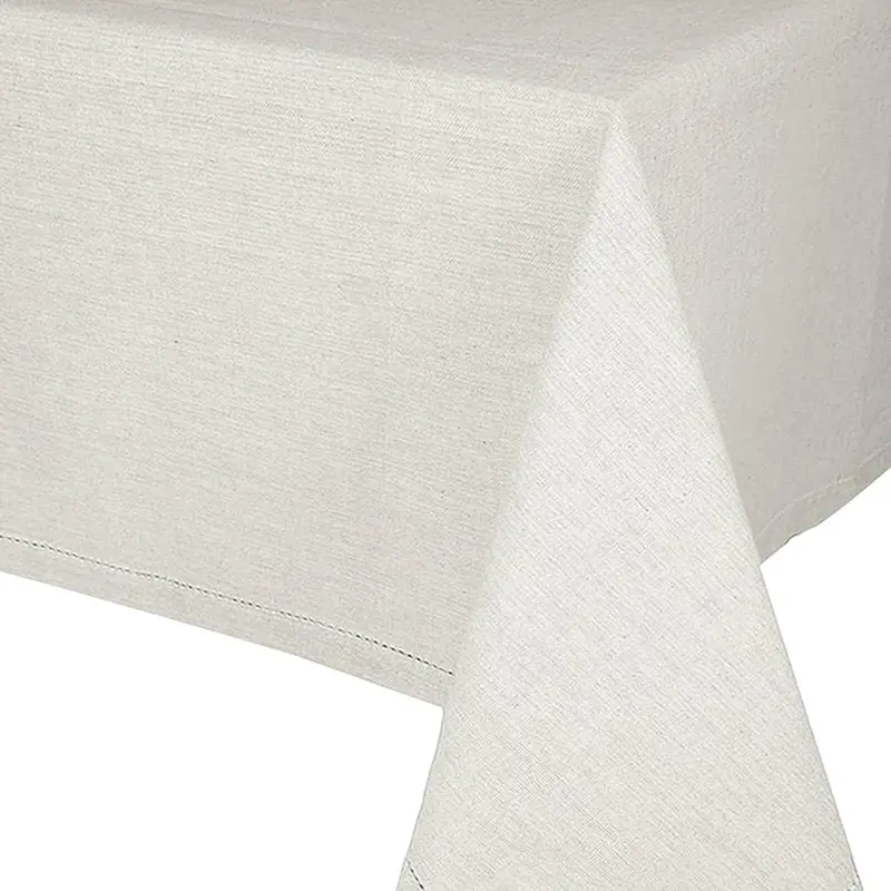 Madras Link Jetty Tablecloth – Oatmeal Linen Blend, 150 X 230 Cm 1