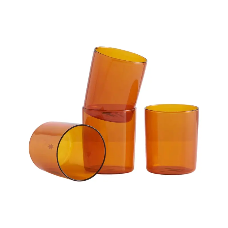 Maison Balzac Amber Gobelets Set Of 4 Glass Tumblers 1