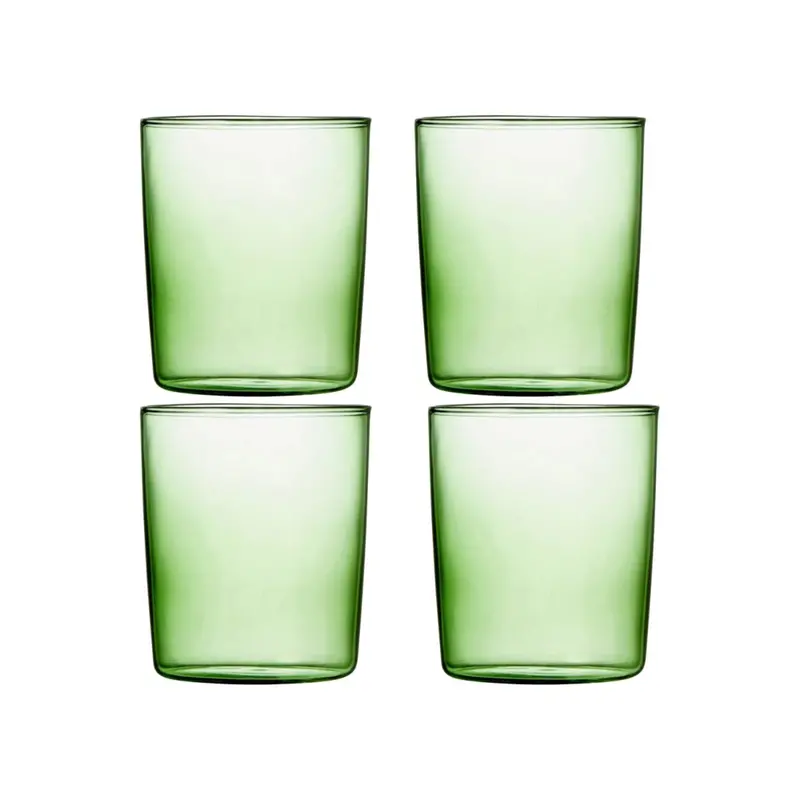Maison Balzac Green Tumbler Set – Hand-Blown Glass, 4-Piece 1
