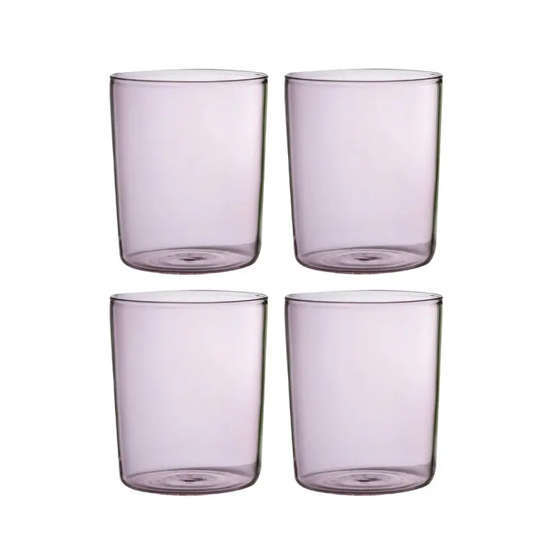 Maison Balzac Large Pink Tumbler Set – Artisanal Glass, 4-Piece 1