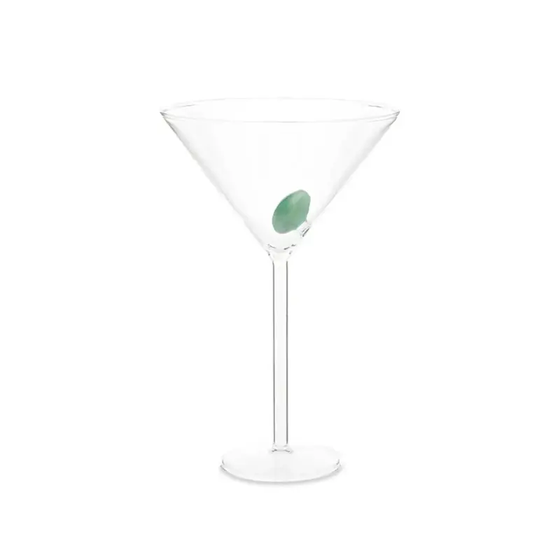 Maison Balzac Martini Glass – Clear With Green Olive Detail (120Ml) 1