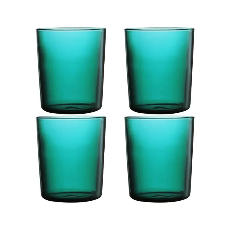 Maison Balzac Teal Glass Tumblers – 450Ml, Set Of 4 1