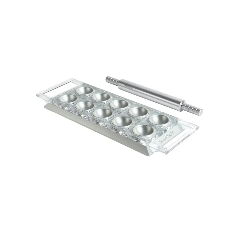 Marcato Silver Ravioli Tablet With Integrated Rolling Pin 1