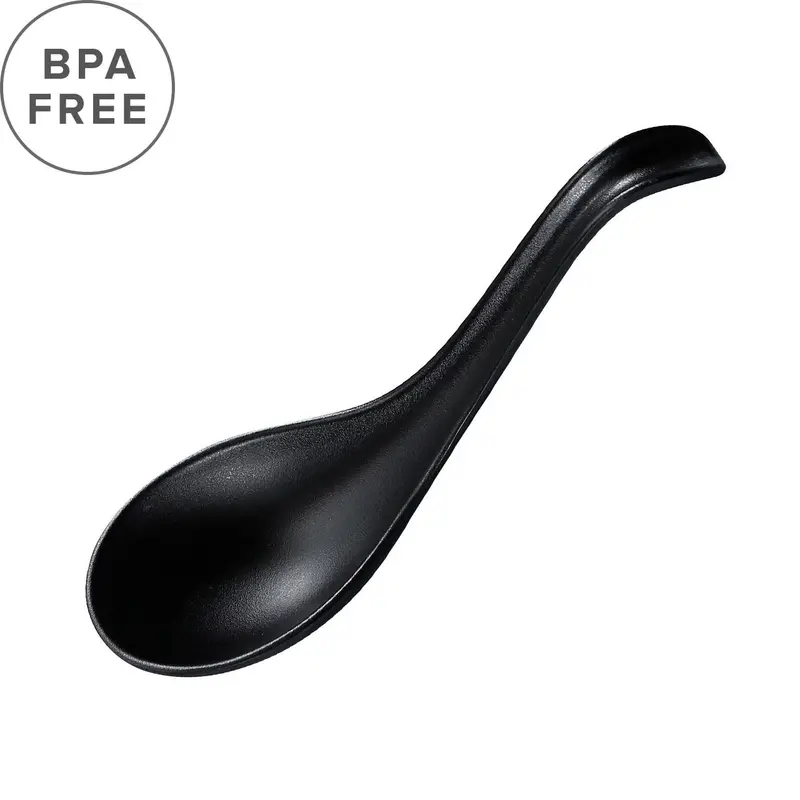 Matte Black Melamine Renge Ramen Spoon – 6.25" (Set Of 12) 1
