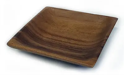 Medium Acacia Square Bowl – Mountain Woods Brown Natural Wood Tableware, 5 Inches 1