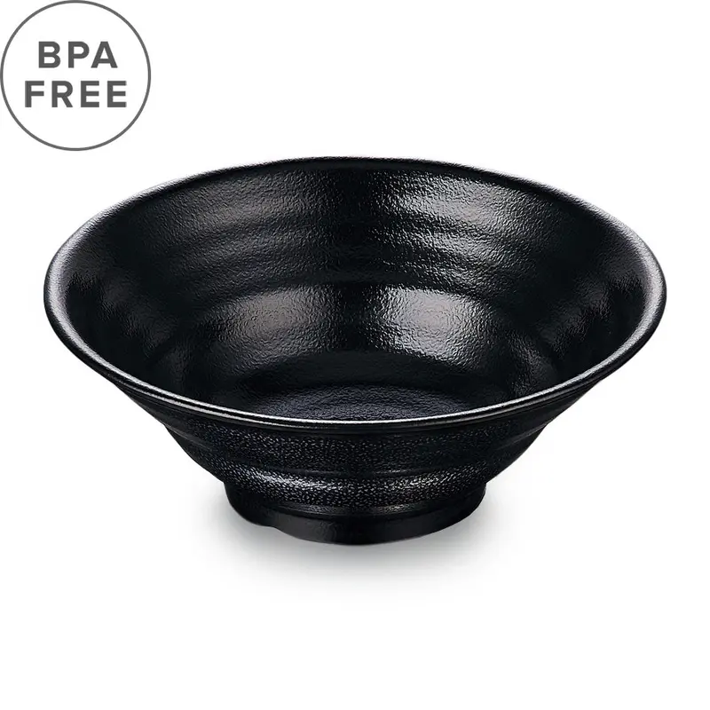Melamine Black Grainy Ramen Bowl – 71 Fl Oz (2.1L), 10" Diameter 1