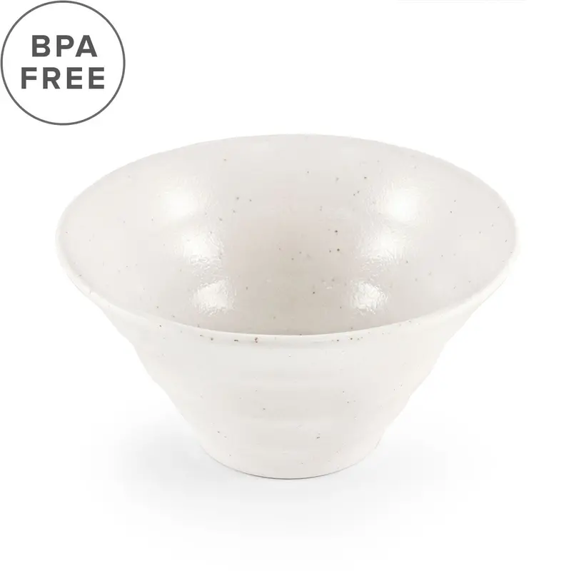 Melamine White Kobiki Noodle Bowl – 40 Fl Oz, 7.4" Durable Ramen Vessel 1