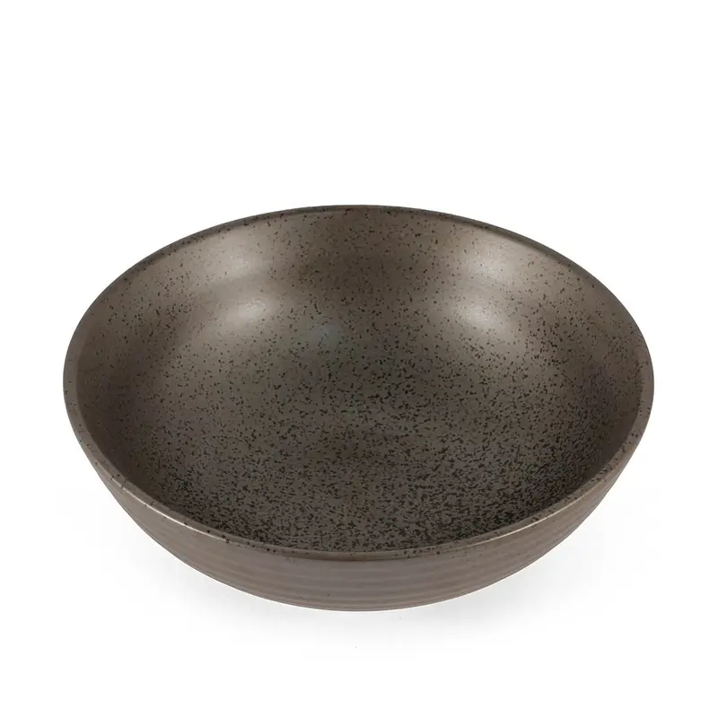 Metallic Gray & Black Speckled Noodle Bowl – 36 Fl Oz, 8" Diameter 1