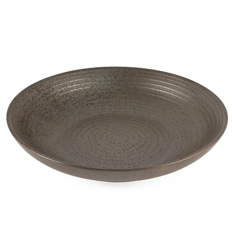 Metallic Gray & Black Speckled Serving Plate – 9" Diameter Modern Platter 1