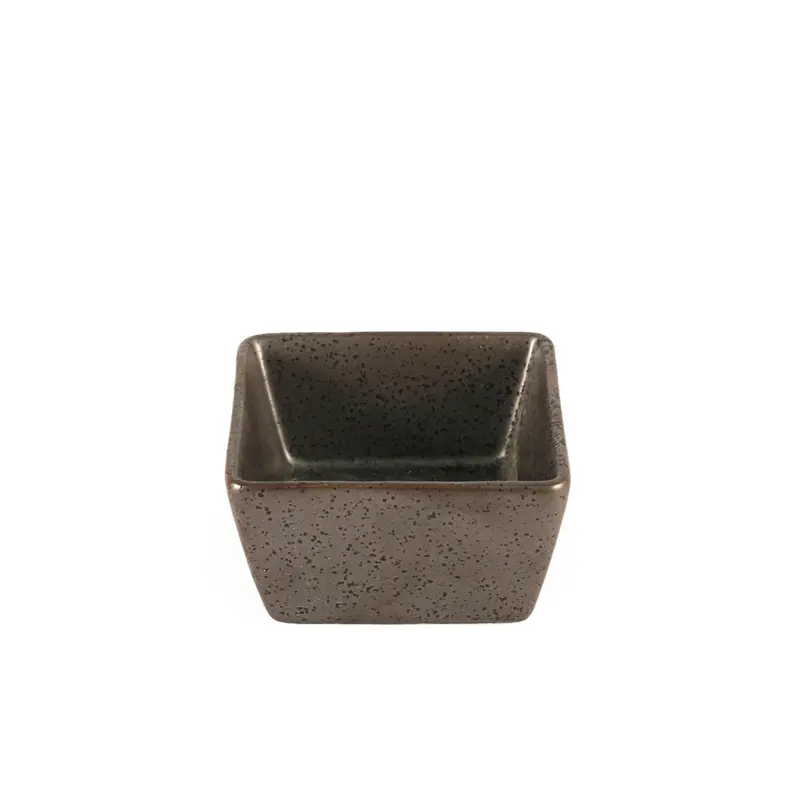 Metallic Gray & Black Speckled Square Sauce Dish – 3" × 3", Set Of 12 1