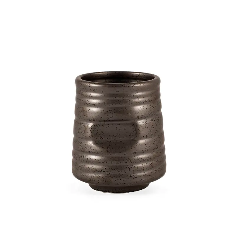 Metallic Gray & Black Speckled Teacup – 10 Fl Oz Ceramic Cup 1