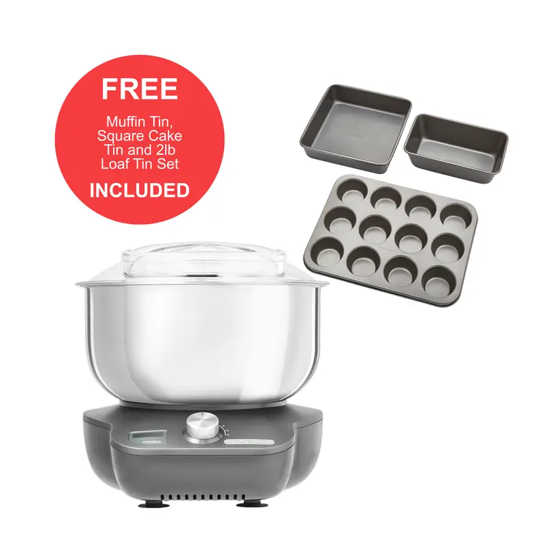 Mixstar Compact Stand Mixer With Baking Tin Set: Square Cake, Muffin, And 2Lb Loaf Pans 1