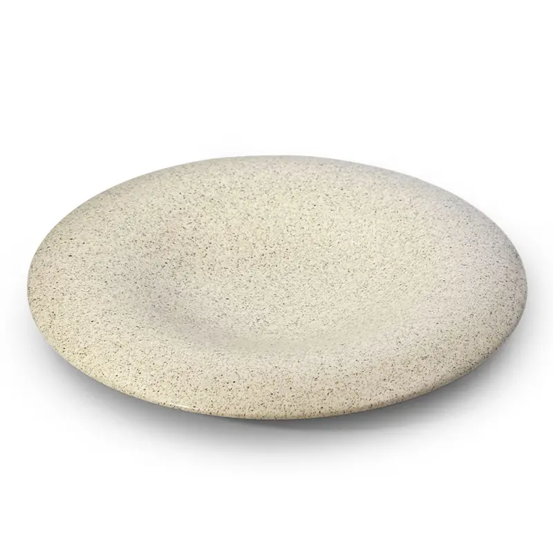 Moir Speckled Ceramic Serving Plate – Curved Rim Design, 10.6" Diameter 1