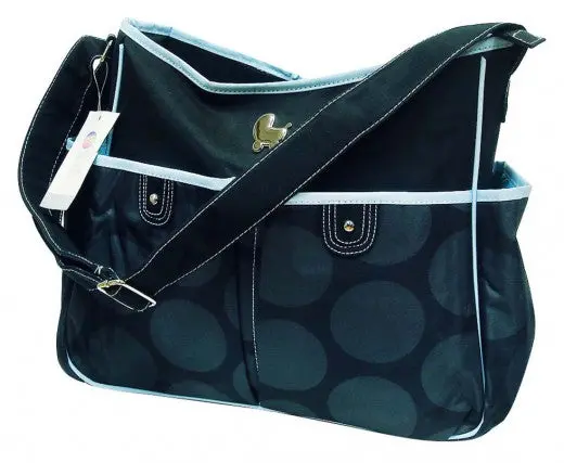 Mothers Choice Diaper Bag With Matching Changing Mat – Black Circle Design 1