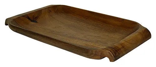 Mountain Woods 16" X 10" Acacia Wood Serving Platter – Rustic Large Tray 1