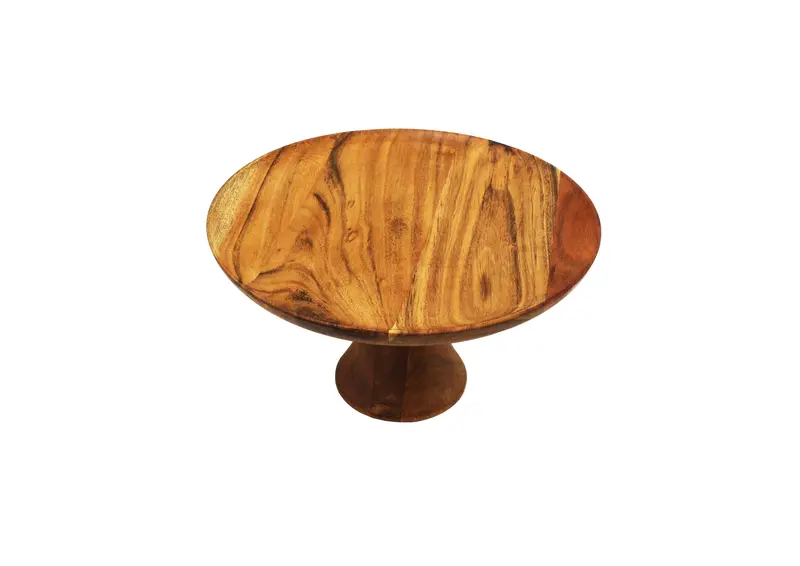 Mountain Woods Acacia Wood Serving Tray With Integrated Stand – 11" X 11" Rustic Presentation Piece – Durable & Stylish Table Accent 1
