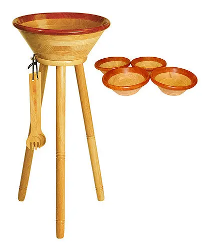 Mountain Woods Brown 8-Piece Cherry-Rim Caesar Salad Set – 27" Ensemble 1