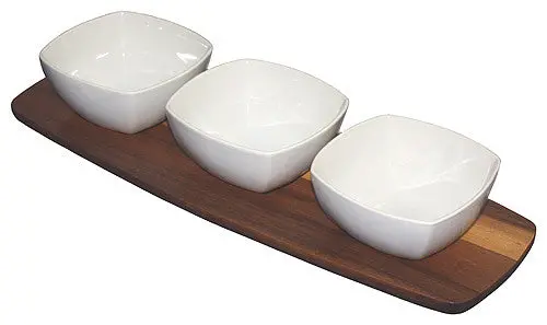 Mountain Woods Ceramic Snack And Dip Set – Modern Tabletop Combo 1