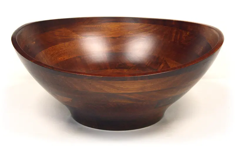 Mountain Woods Cherry-Finished Ellipse Wavy-Rim Serving Bowl – 15" 1