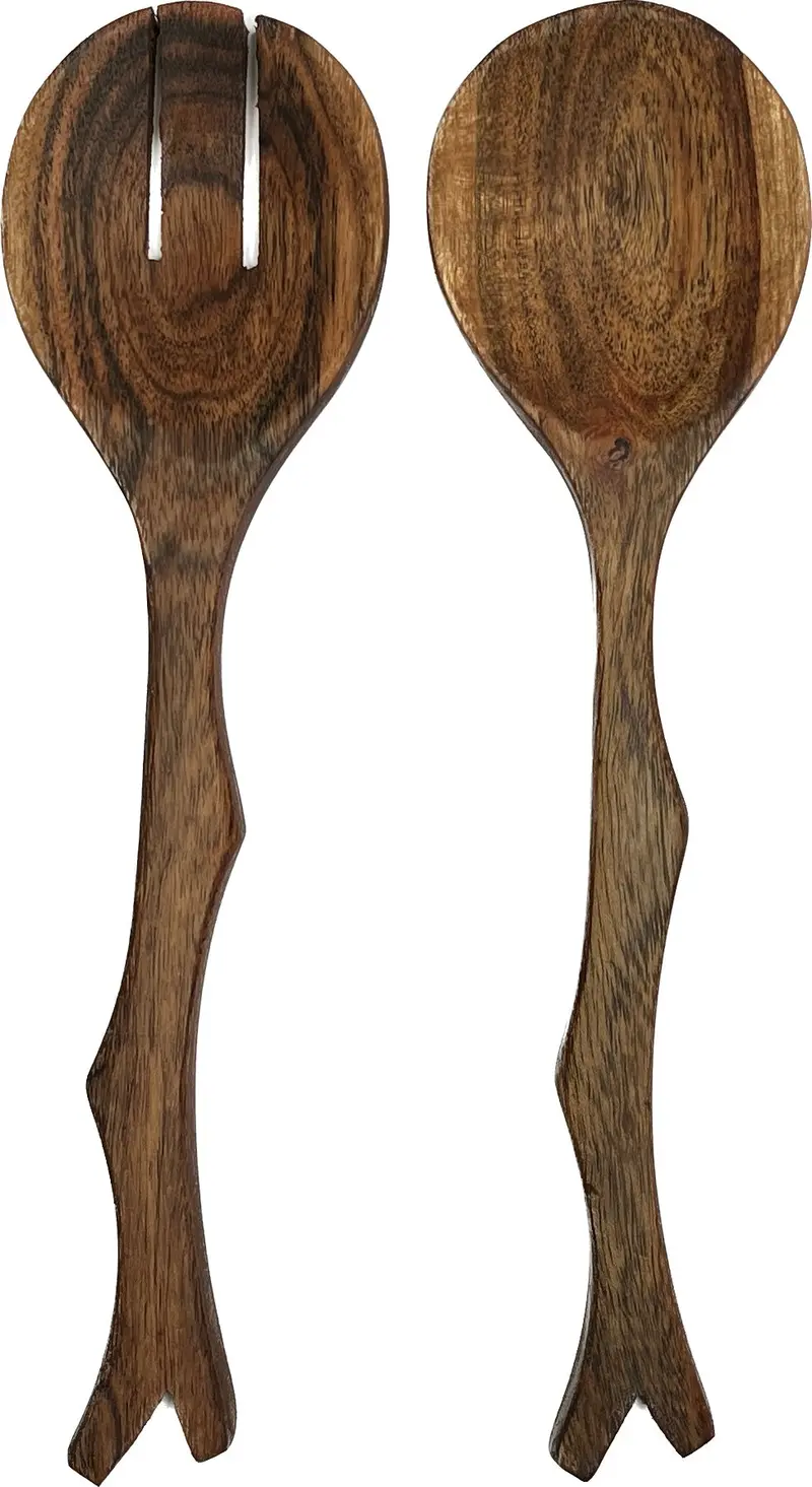 Mountain Woods Contemporary Acacia Salad Servers – 12-Inch Elegant Duo 1