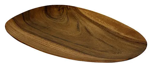 Mountain Woods Dark Brown Large Acacia Wood Platter / Charger Tray – 16 Inch Statement Serving Surface 1