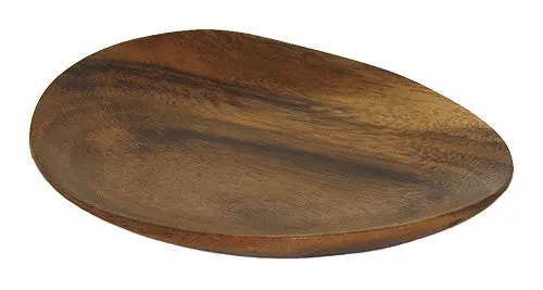 Mountain Woods Dark Brown Mini Acacia Wood Serving Tray / Charger Plate – 7.25 Inch Accent Tray 1