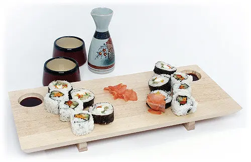 Mountain Woods Dual-Surface Sushi Board – Reversible Bamboo & Acacia 1
