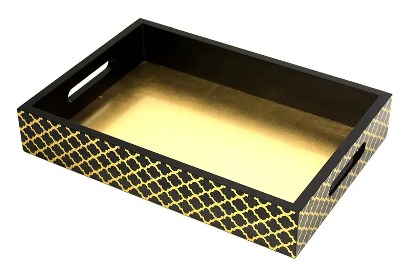 Mountain Woods Elegant 16" Victorian-Style Wooden Serving Tray 1